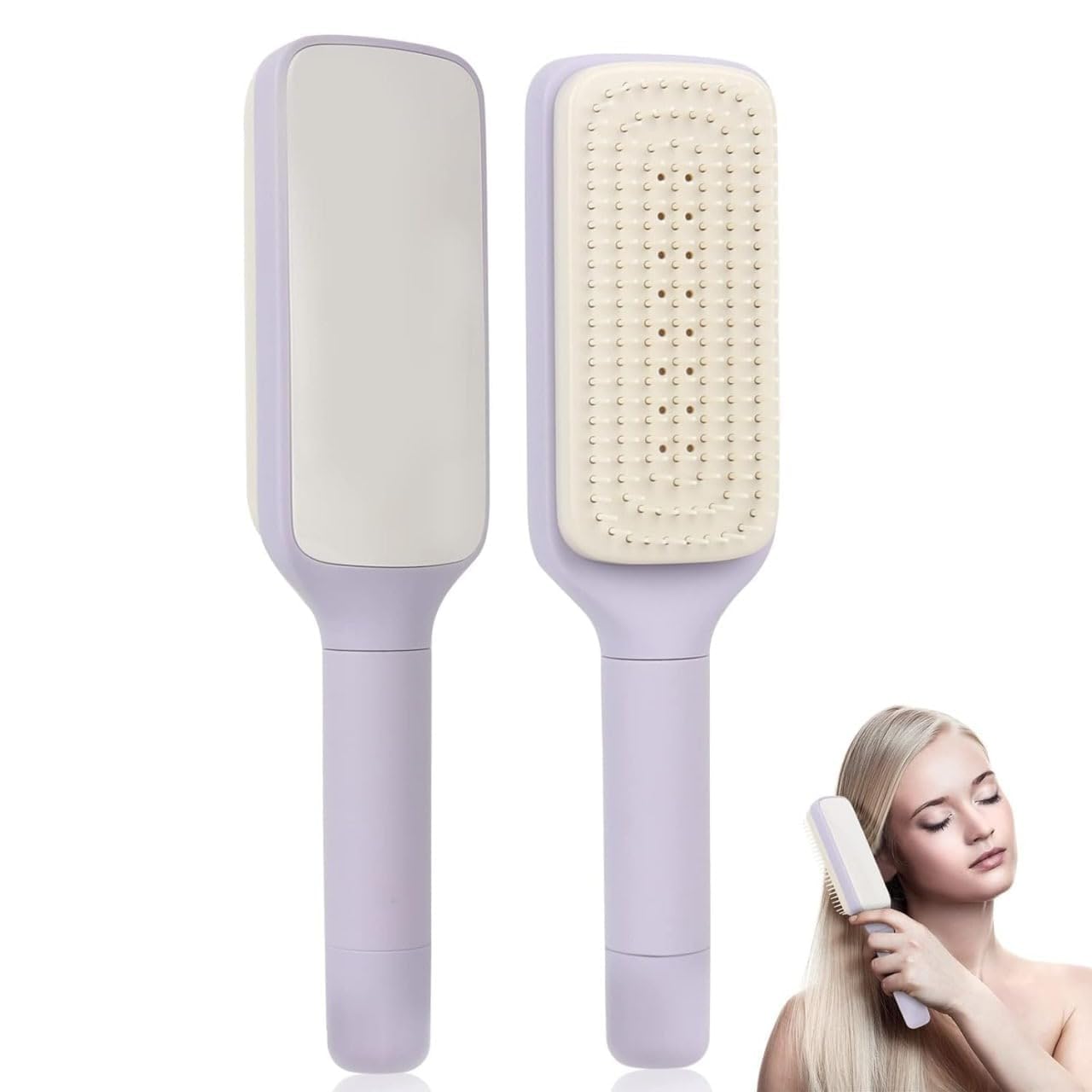 SheFeel 4-in-1 GlidePro™ Self-Cleaning Anti-Static Hairbrush