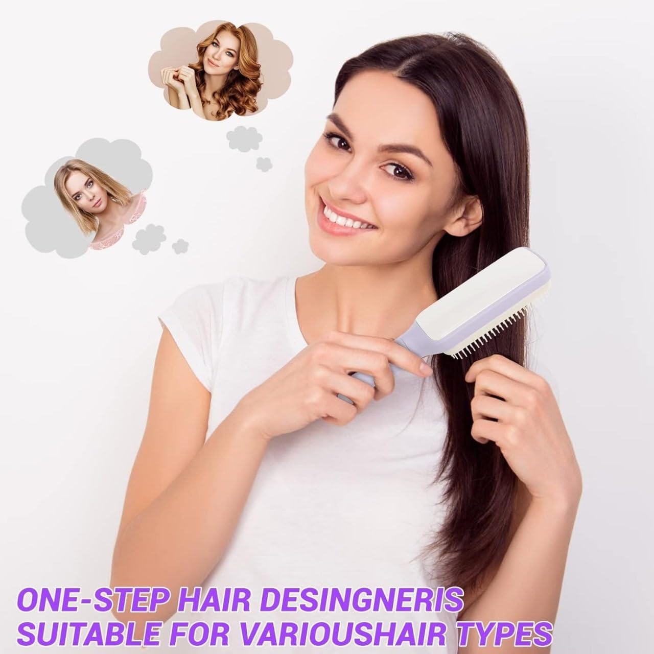 SheFeel 4-in-1 GlidePro™ Self-Cleaning Anti-Static Hairbrush