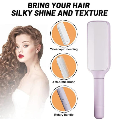 SheFeel 4-in-1 GlidePro™ Self-Cleaning Anti-Static Hairbrush